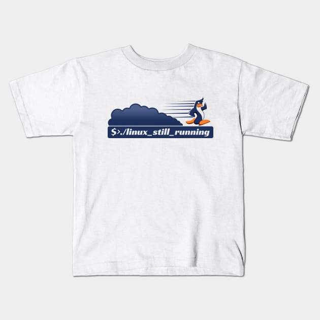 Linux Penguin Running Kids T-Shirt by sketchtodigital